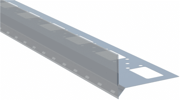Terrassengrundprofil mit Wassernase und Terrasseaufsteckprofil kombiniert Modell
